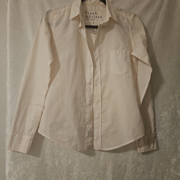 BLOUSE Frank and Eileen Peach Voile Shirt Size XS - Picture 4 of 7